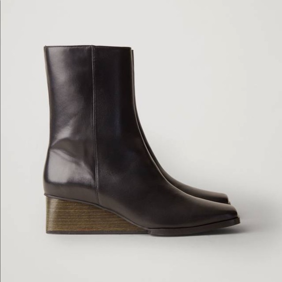 COS Square-toe Wedge Boots - Picture 3 of 8